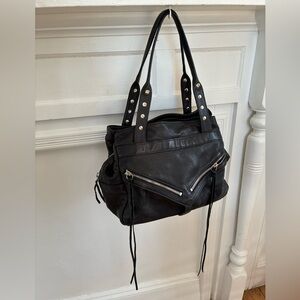 Botkier Black Studded Leather Tote Bag